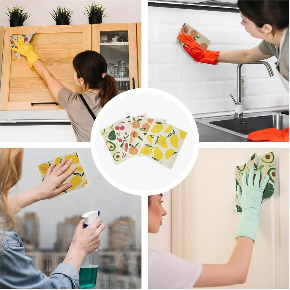 4 pc High Quality Colorful Swedish Cleaning Cloths